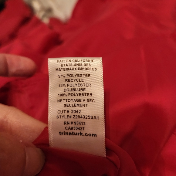 NWT Trina Turk Fiery Pink Ruffle Cocktail Dress - Picture 10 of 10